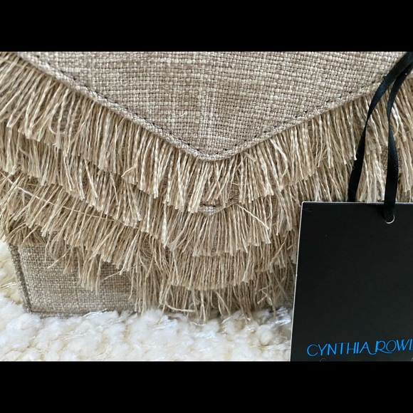 Cynthia Rowley Felix Linen Fringe Crossbody Bag NWT - Picture 8 of 8